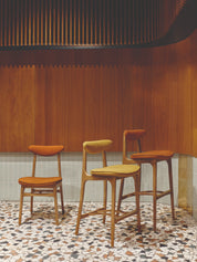 Chaise de bar 200-190 M/75 en tissu Boucle Creme