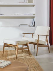 Fauteuil Fox en tissu Marble Mustard