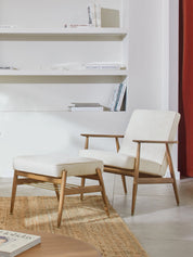 Repose-pied Fox en tissu Boucle Creme