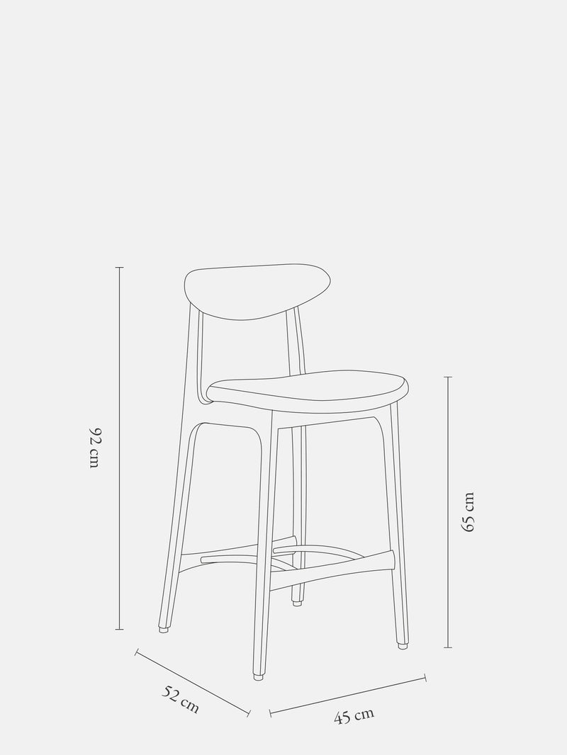 200-190 BAR STOOL S/65 – Red in Boucle Sierra Fabric