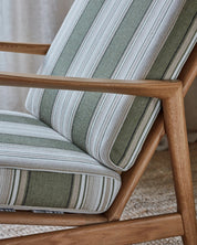 STEFAN LOUNGE CHAIR in Aveiro Olive Casamance Fabric