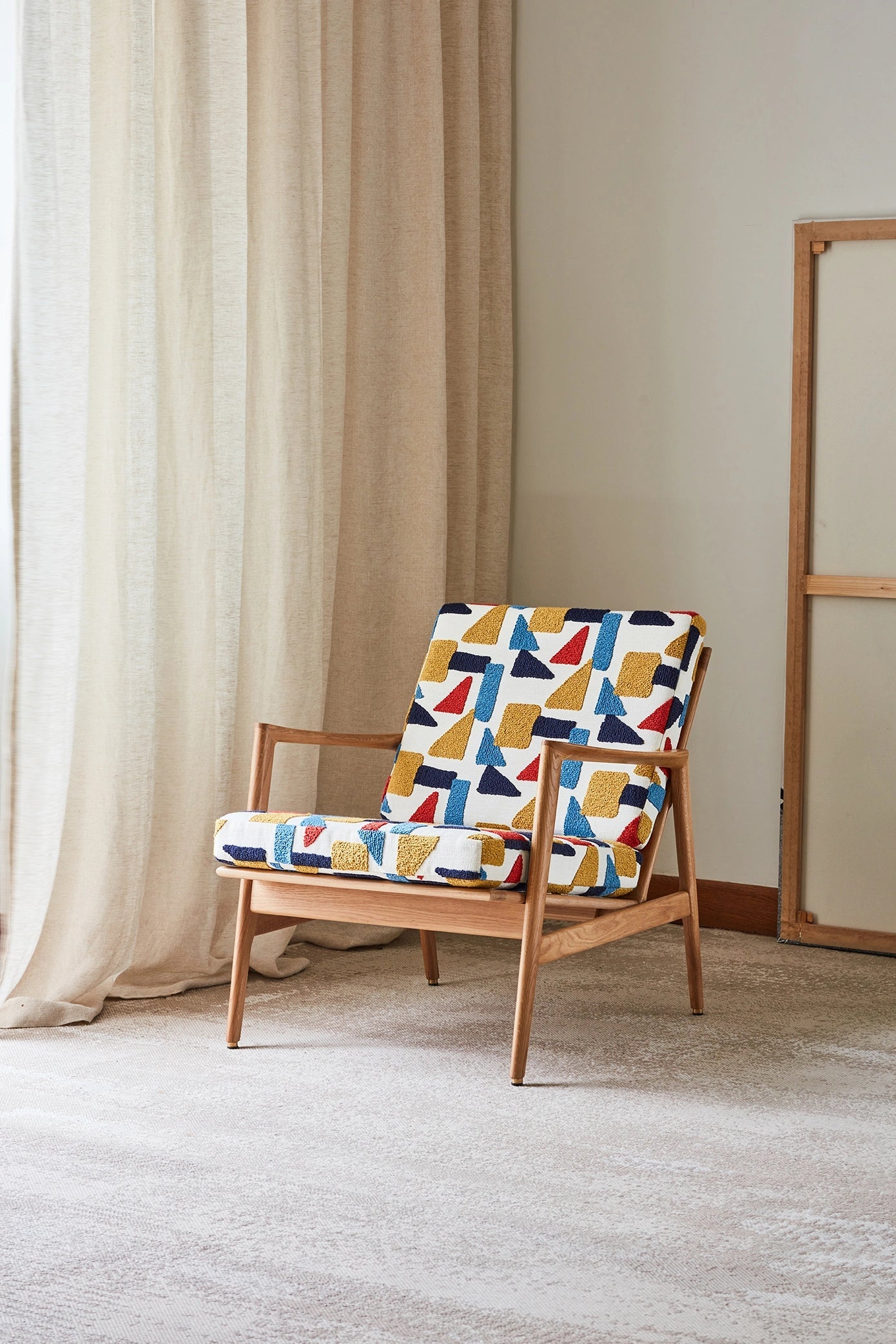 FAUTEUIL STEFAN en tissu Mondrian