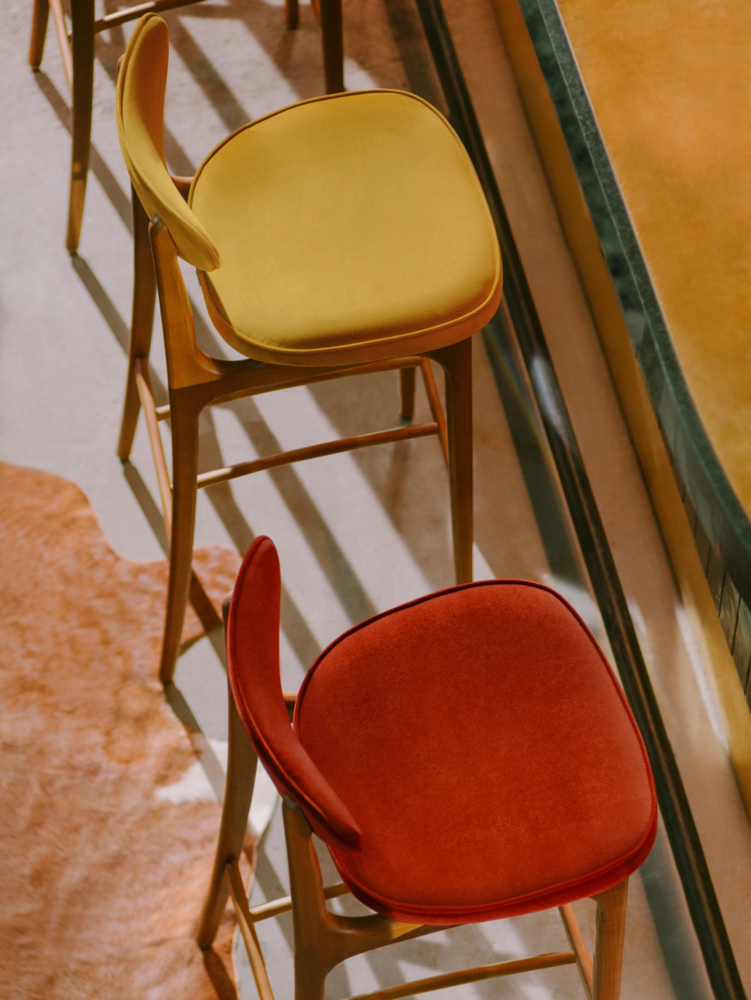 200-190 Bar Stool M/75 in Wool Mustard