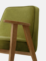 FAUTEUIL 366 – Vert en tissu Shine Velvet Olive