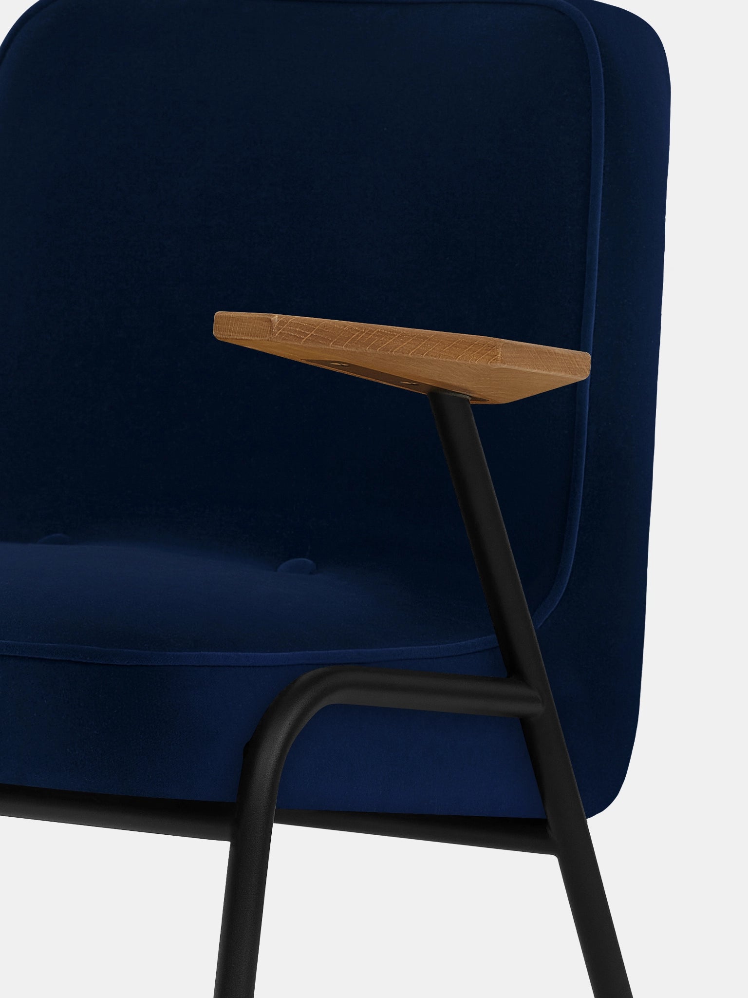 366 Metal Armchair in Velvet Indigo