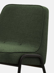 366 METAL CLUB CHAIR – Green in Boucle Bottle Green Fabric