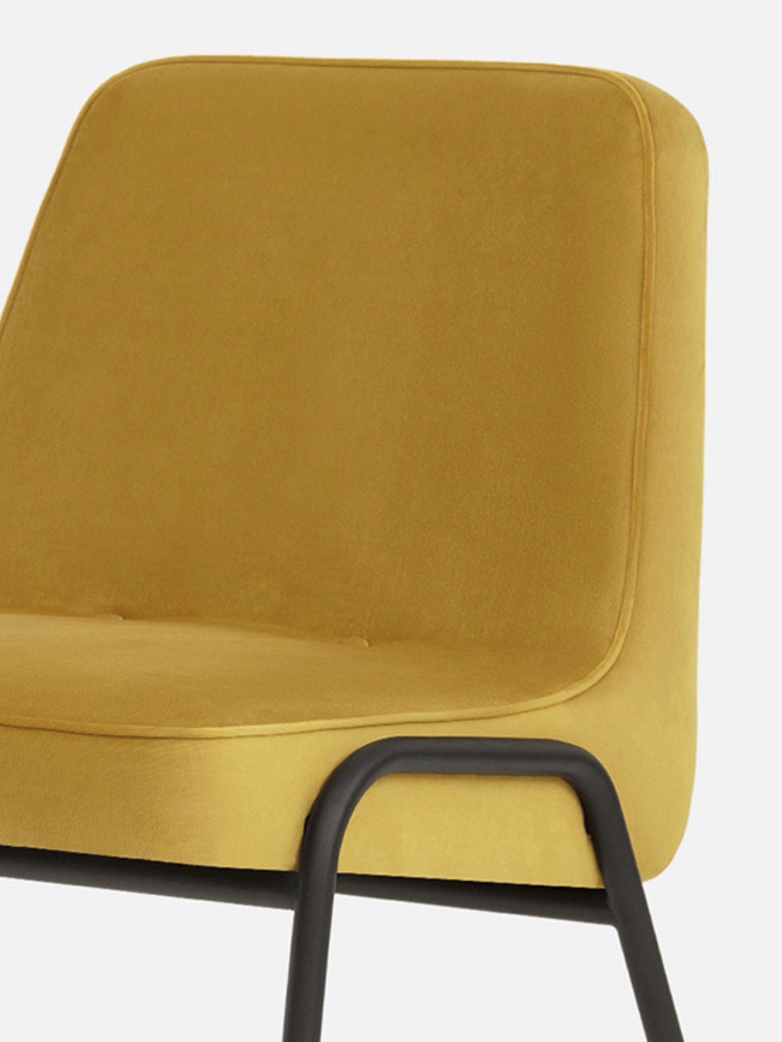 366 METAL CLUB CHAIR – Yellow in Shine Velvet Mustard Fabric