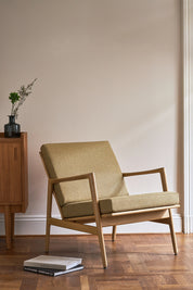 Fauteuil Stefan en tissu Recycled Wool Olive