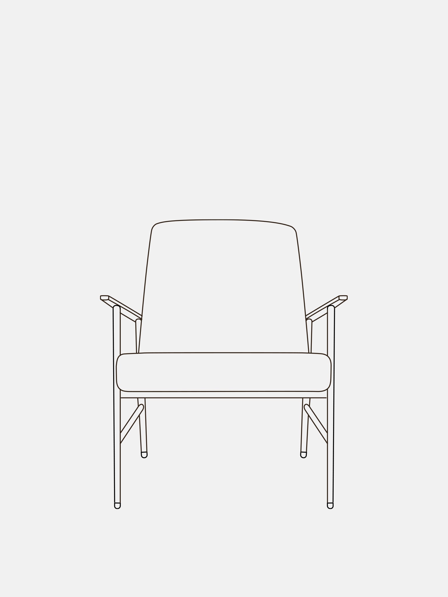 Déstockage: Fauteuil Fox Métal en tissu Wool Olive