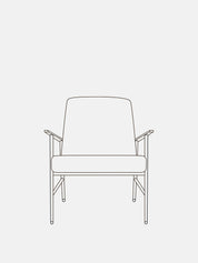 Déstockage: Fauteuil Fox Métal en tissu Wool Olive