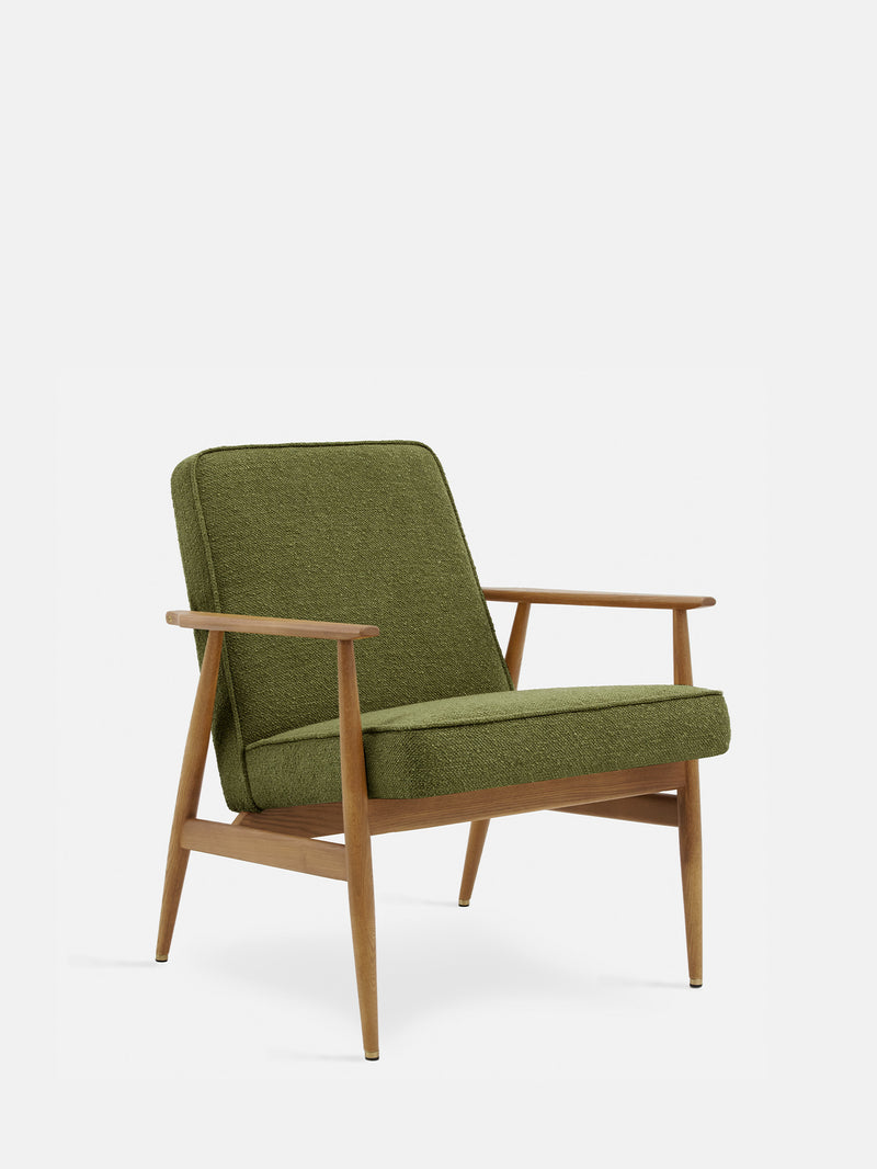FOX LOUNGE CHAIR – Green in Boucle Olive Fabric