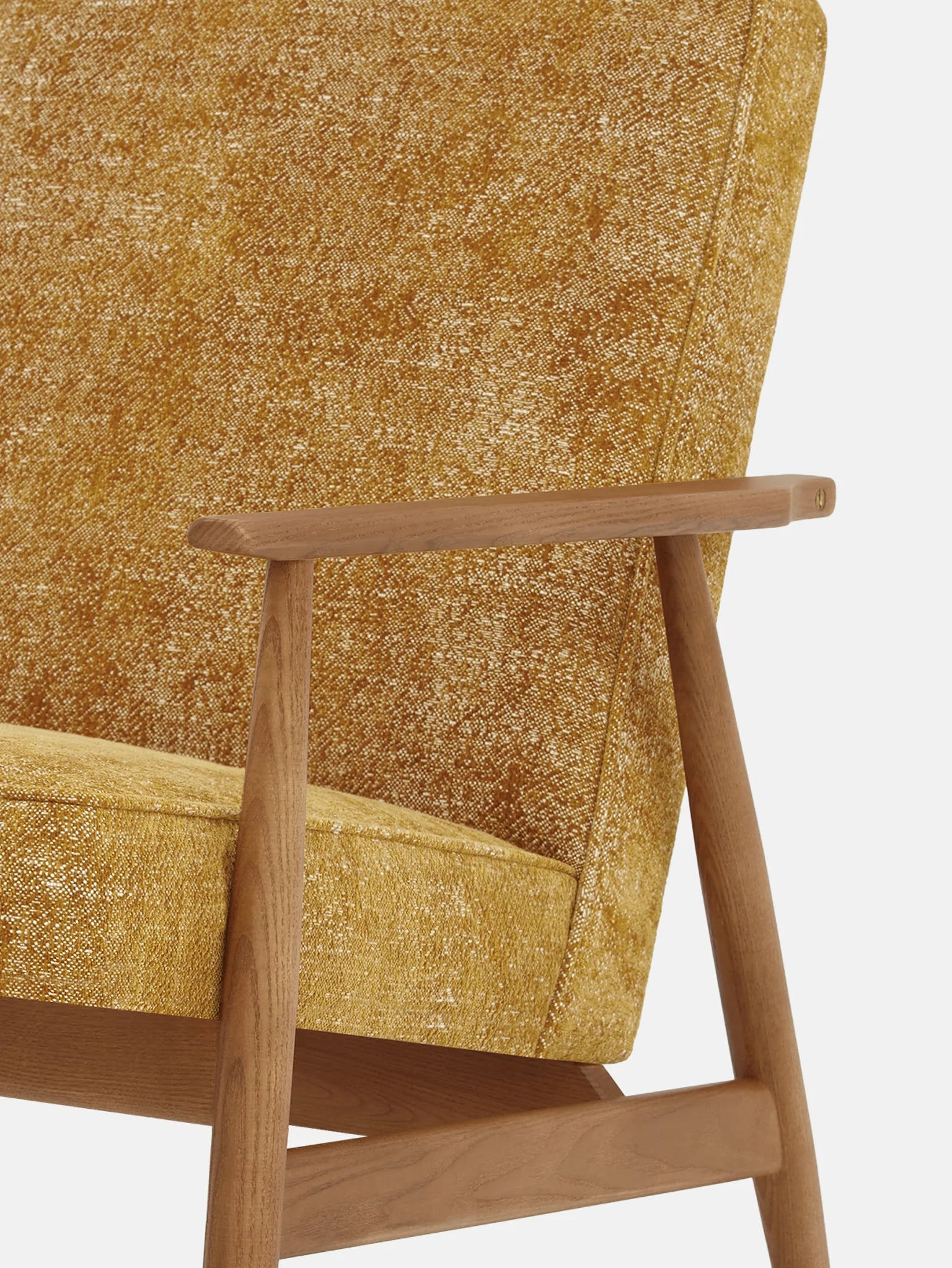 FOX LOUNGE CHAIR – Yellow in Marble Mustard Fabric