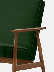 FOX LOUNGE CHAIR – Green in Velvet Bottle Green Fabric