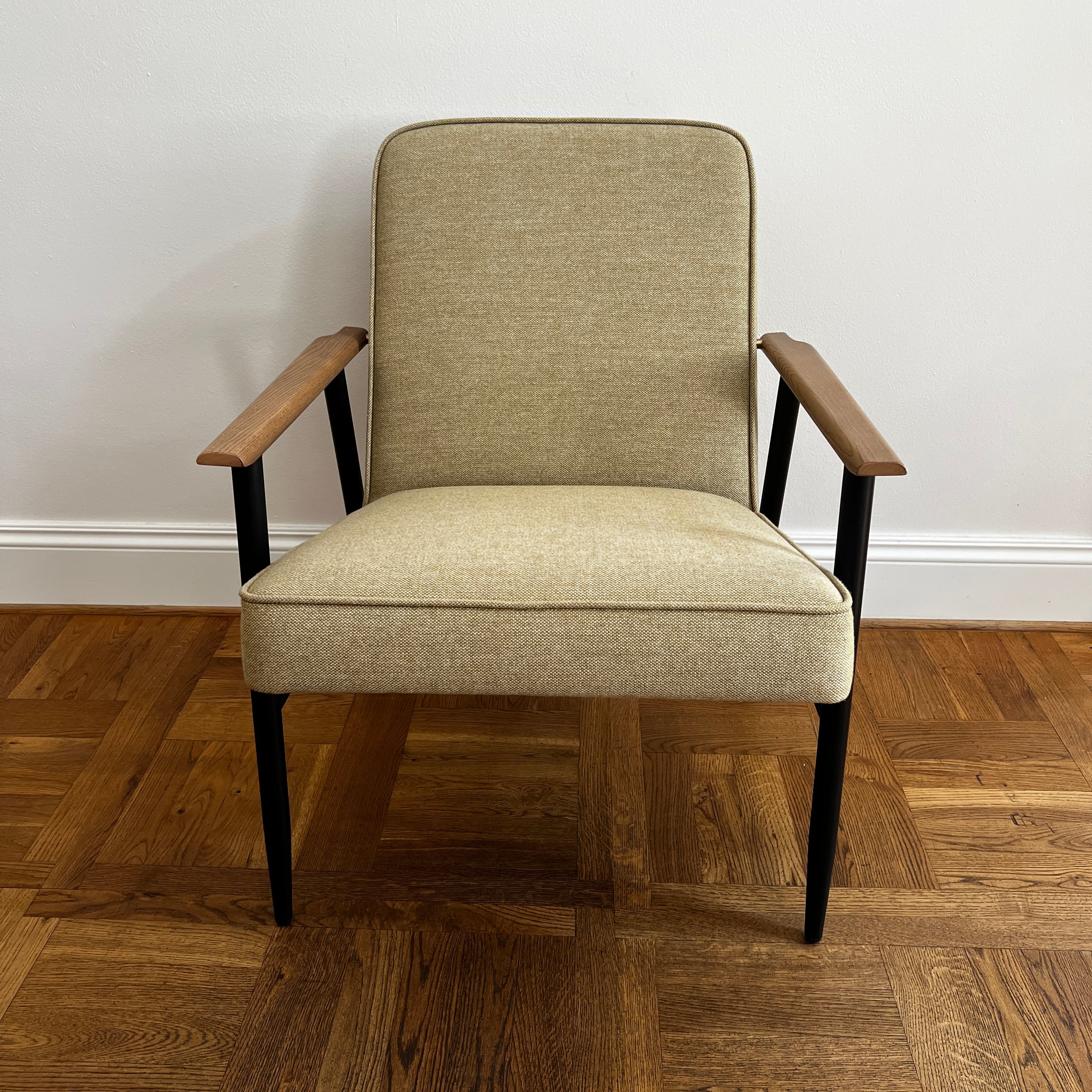 Déstockage: Fauteuil Fox Métal en tissu Wool Olive