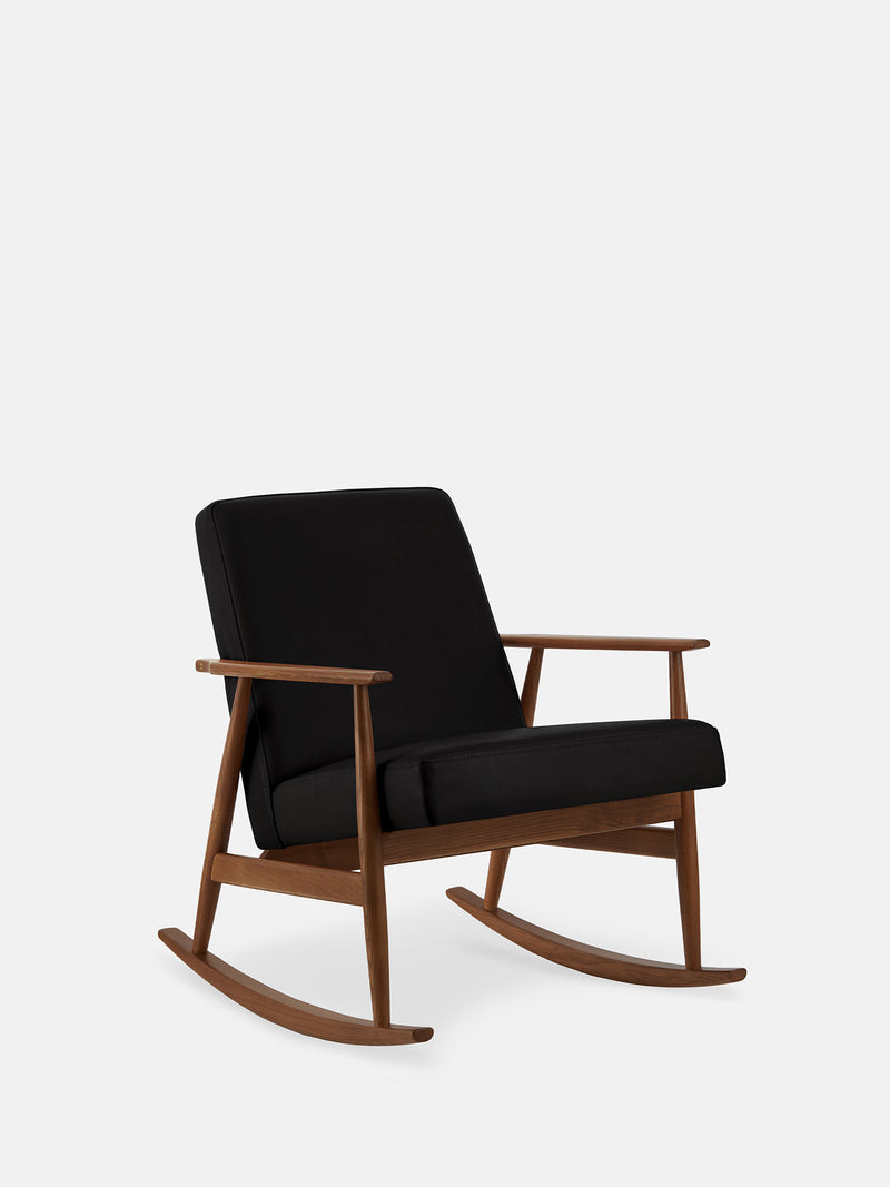 FOX ROCKING CHAIR – Black in Natural Leather Black