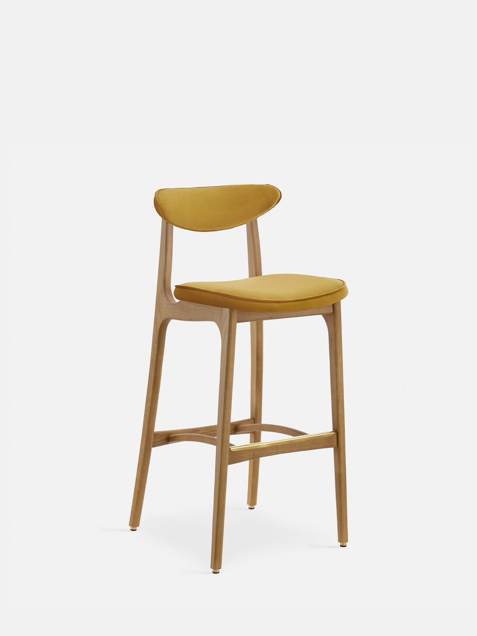 200-190 BAR STOOL M/75 – Yellow in Shine Velvet Mustard Fabric