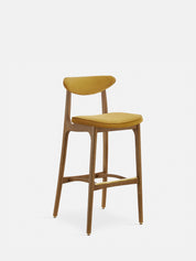 200-190 BAR STOOL M/75 – Yellow in Shine Velvet Mustard Fabric