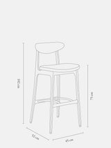 48H Shipping: 200-190 BAR STOOL M/75 MIX – Beige in Boucle Creme Fabric