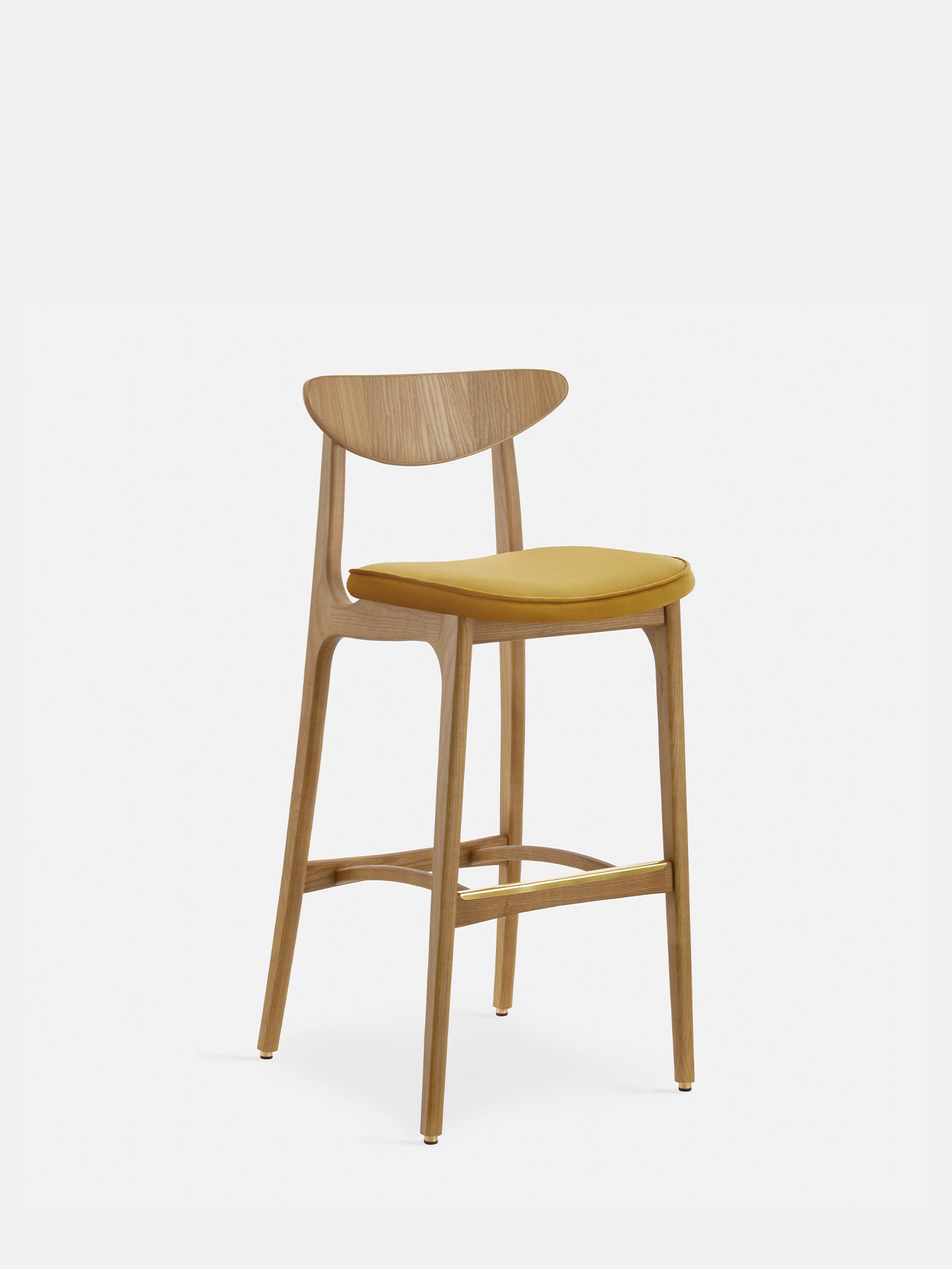 200-190 BAR STOOL M/75 MIX – Yellow in Shine Velvet Mustard Fabric