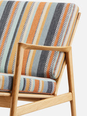 Fauteuil Stefan en tissu Costa Nova Bleu Casamance
