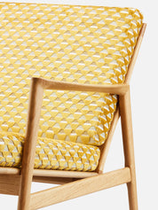 Fauteuil Stefan en tissu Uroko Moutarde Casamance