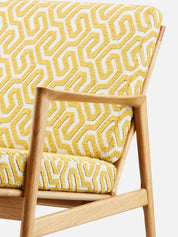 Fauteuil Stefan en tissu Coffee Mustard