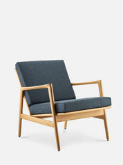 Fauteuil Stefan en tissu Recycled Wool Grey Blue