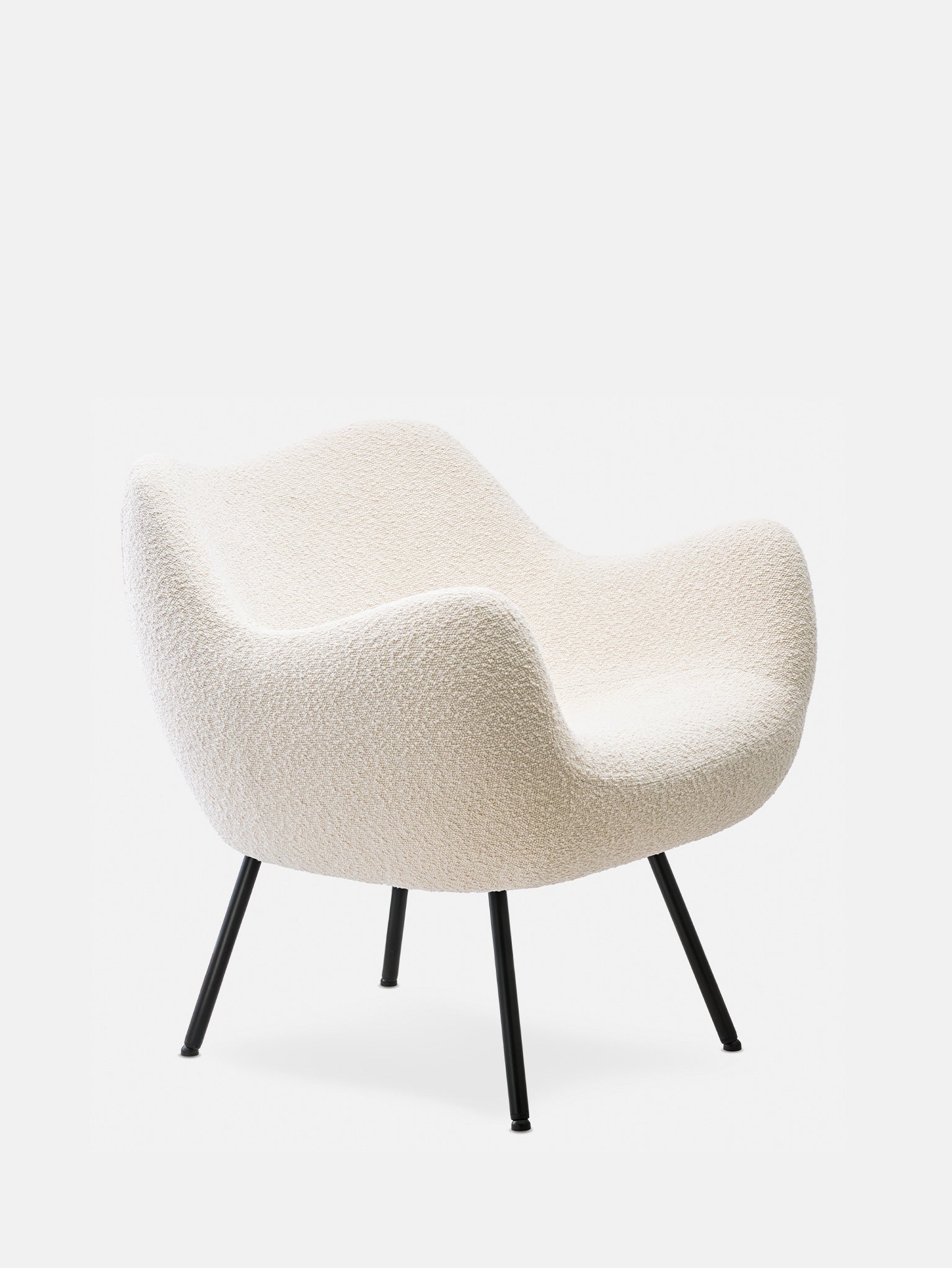 RM58 SOFT ARMCHAIR – Beige in Boucle Creme Fabric