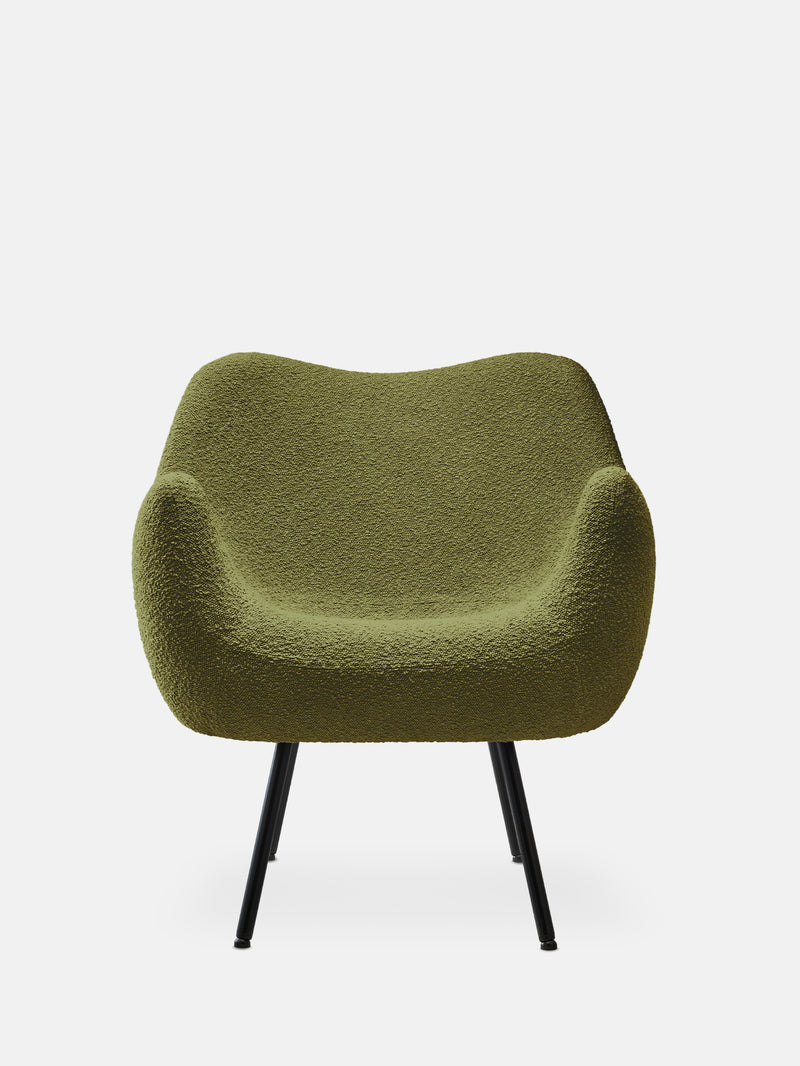 FAUTEUIL RM58 SOFT – Vert en tissu Boucle Mustard