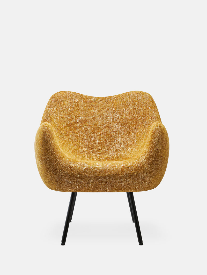 FAUTEUIL RM58 SOFT – Jaune en tissu Marble Mustard