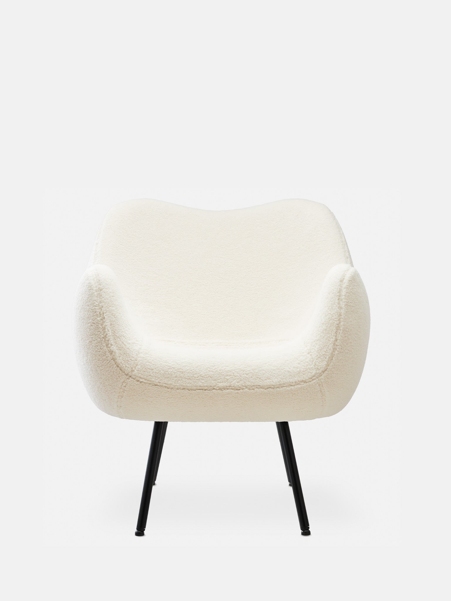 RM58 SOFT ARMCHAIR – White in Teddy Creme Fabric