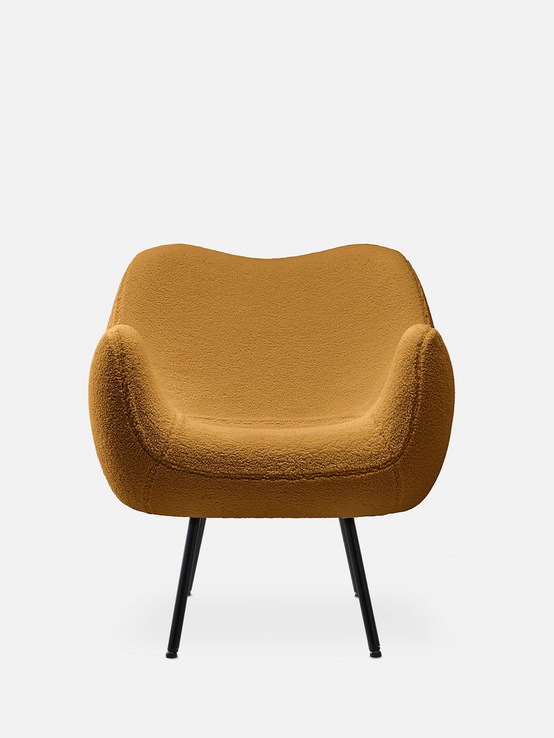 FAUTEUIL RM58 SOFT – Jaune en tissu Teddy Mustard