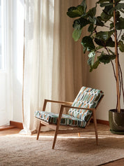 Fauteuil Stefan en tissu Amalfi Vert Orange Casamance