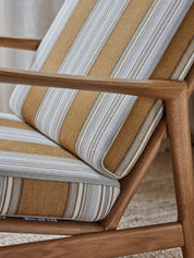 STEFAN LOUNGE CHAIR in Aveiro Ocre Casamance Fabric