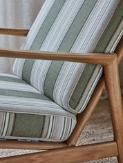 STEFAN LOUNGE CHAIR in Aveiro Olive Casamance Fabric