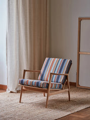 Fauteuil Stefan en tissu Costa Nova Bleu Casamance