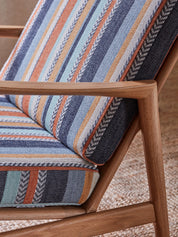 Fauteuil Stefan en tissu Costa Nova Bleu Casamance