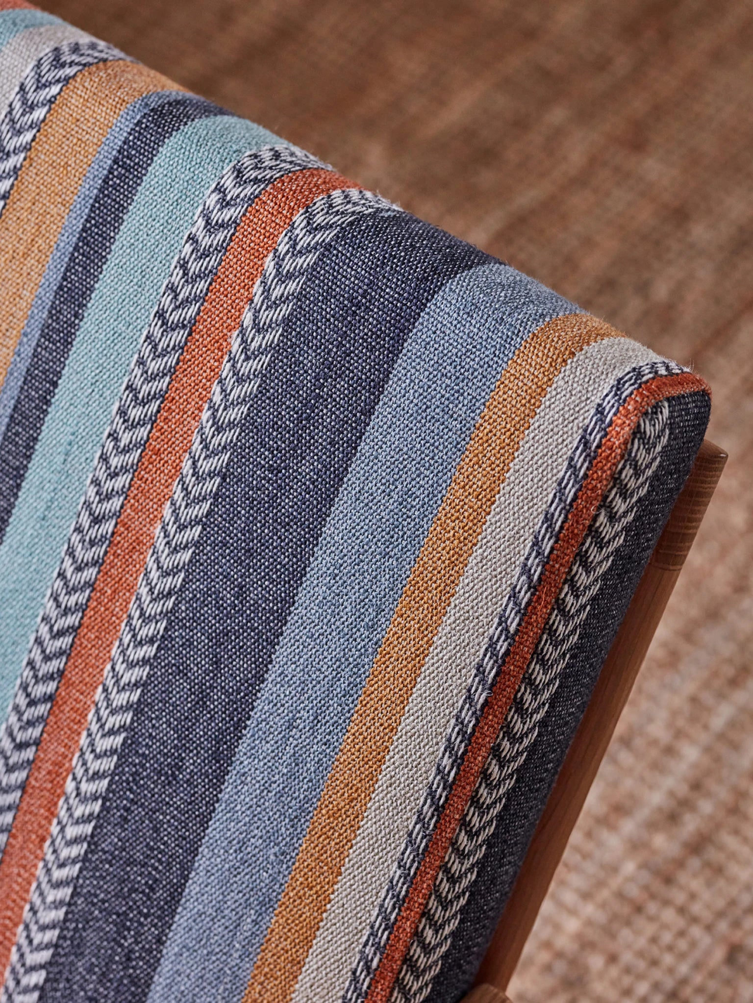 Fauteuil Stefan en tissu Costa Nova Bleu Casamance