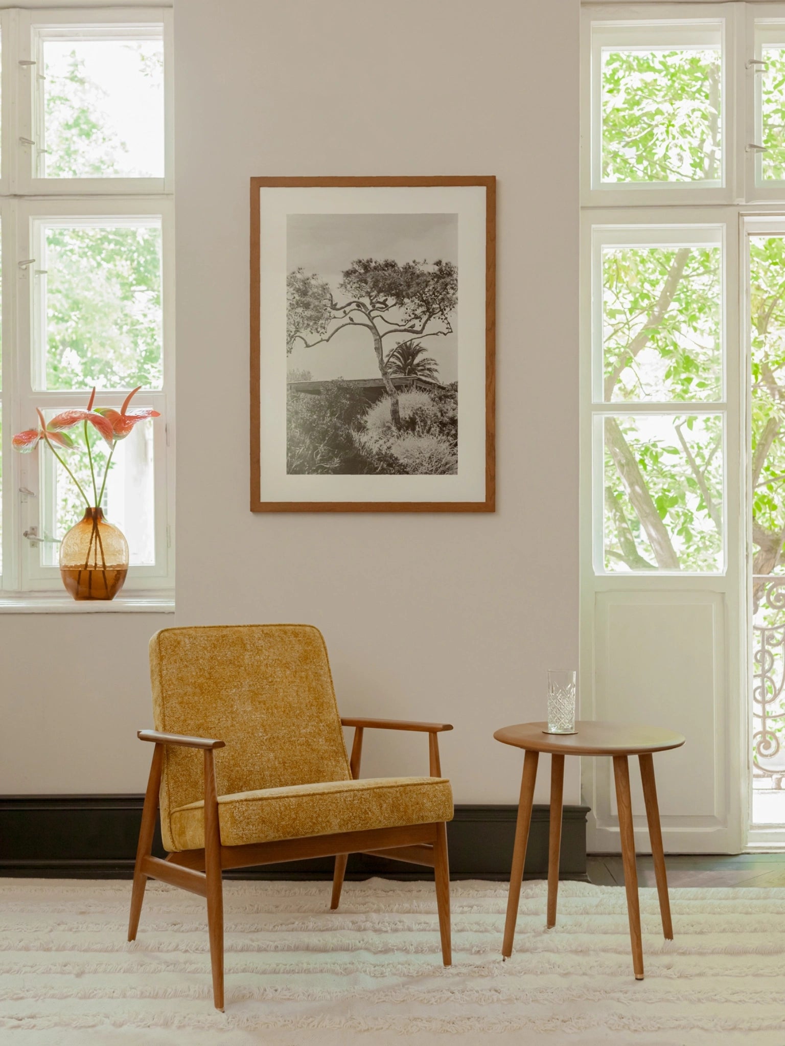 Fox Lounge Chair in Wool Light Mustard