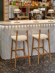 Chaise de bar 200-190 M/75 en tissu Shine Velvet Taupe