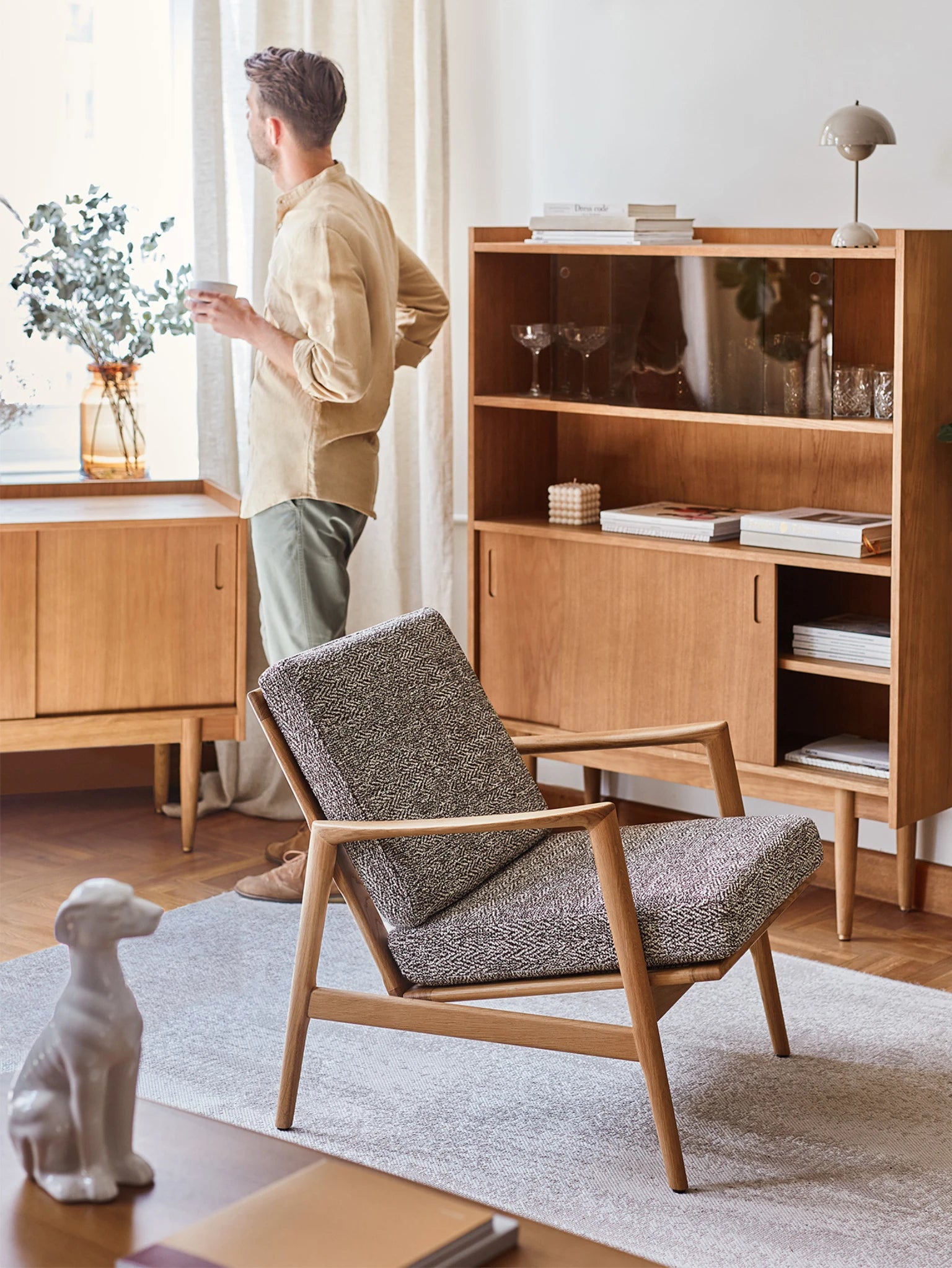 Stefan Lounge Chair in Braid Brown