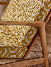 Fauteuil Stefan en tissu Coffee Mustard