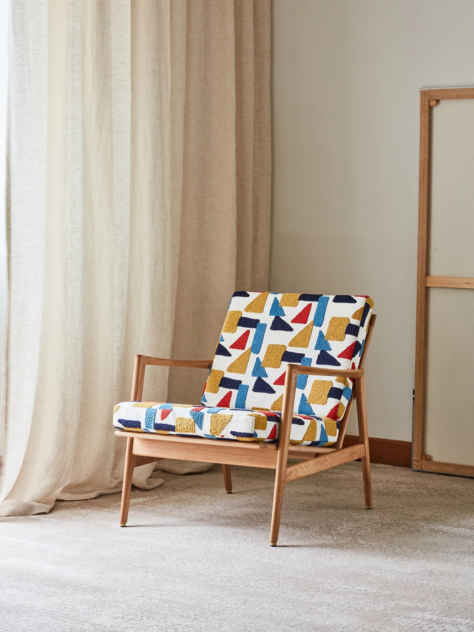 FAUTEUIL STEFAN en tissu Mondrian