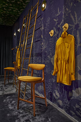 200-190 BAR STOOL S/65 – Yellow in Shine Velvet Mustard Fabric