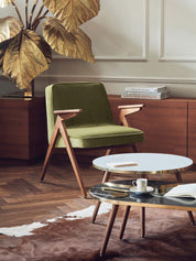 Fauteuil Bunny en tissu Shine Velvet Mustard