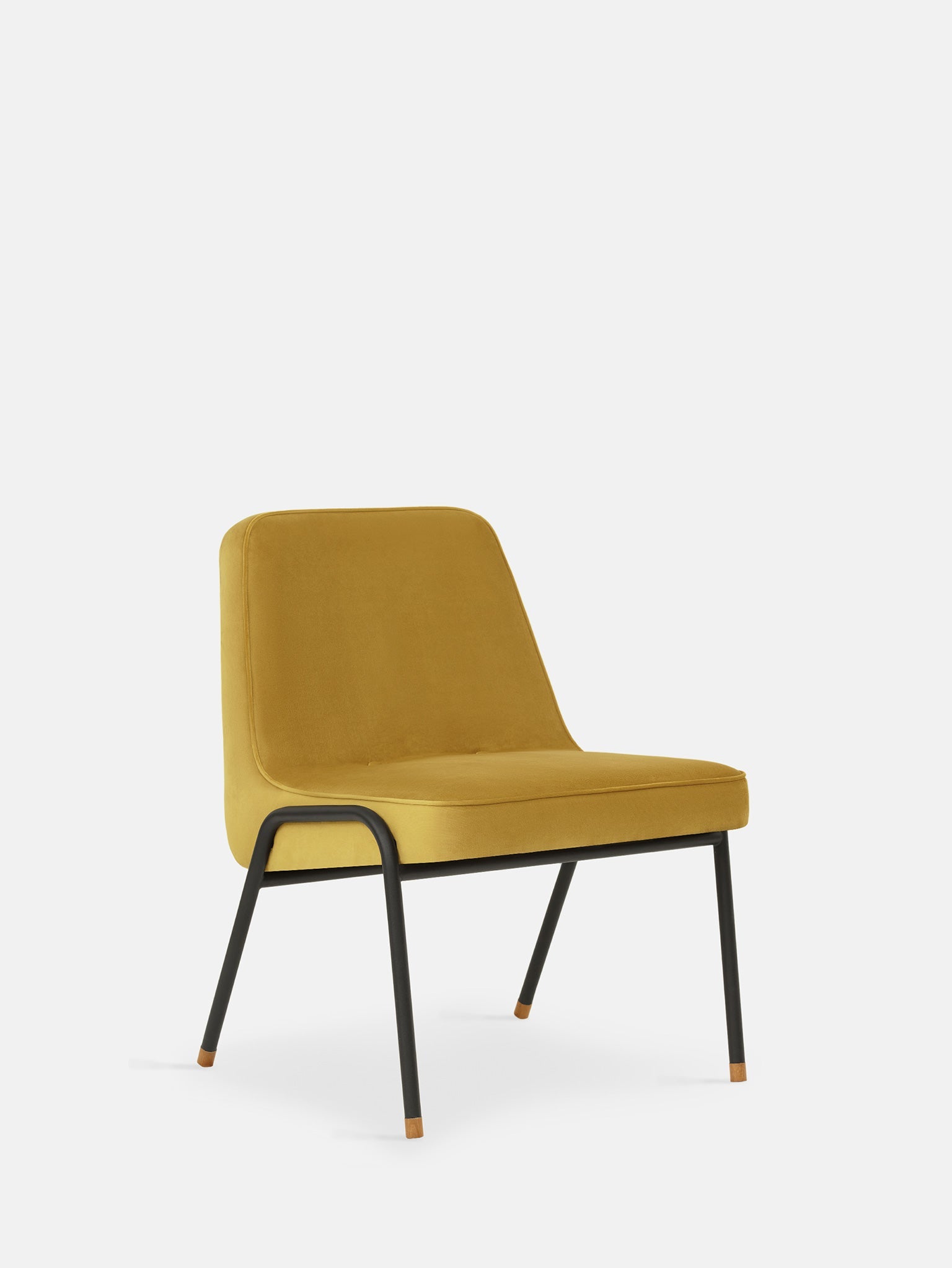 Fauteuil Club 366 Métal en tissu Shine Velvet Mustard