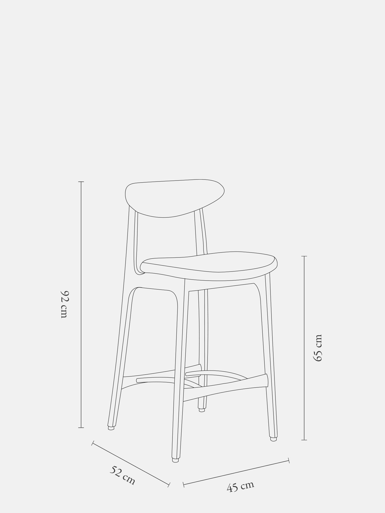 200-190 BAR STOOL S/65 – Green in Boucle Bottle Green Fabric