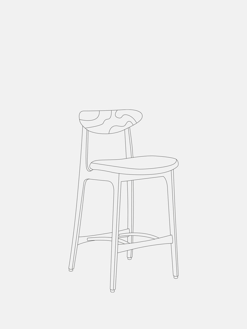 200-190 BAR STOOL S/65 MIX – White in Marble White Fabric